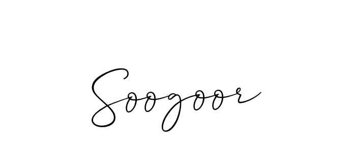 Design your own signature with our free online signature maker. With this signature software, you can create a handwritten (Allison_Script) signature for name Soogoor. Soogoor signature style 2 images and pictures png