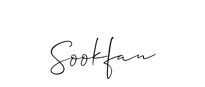 You should practise on your own different ways (Allison_Script) to write your name (Sookfan) in signature. don't let someone else do it for you. Sookfan signature style 2 images and pictures png