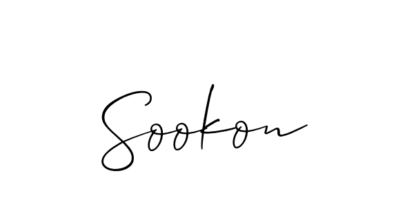 How to make Sookon signature? Allison_Script is a professional autograph style. Create handwritten signature for Sookon name. Sookon signature style 2 images and pictures png
