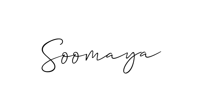 The best way (Allison_Script) to make a short signature is to pick only two or three words in your name. The name Soomaya include a total of six letters. For converting this name. Soomaya signature style 2 images and pictures png