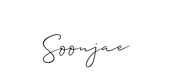 How to make Soonjae signature? Allison_Script is a professional autograph style. Create handwritten signature for Soonjae name. Soonjae signature style 2 images and pictures png