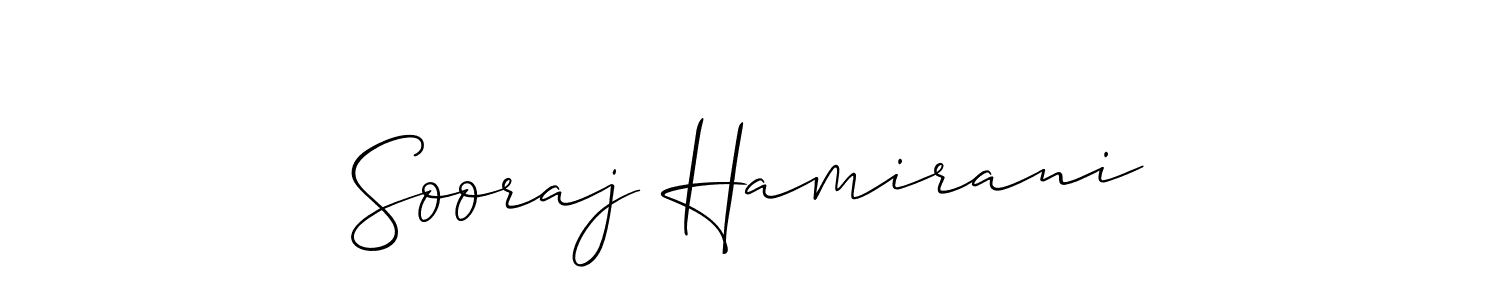 Use a signature maker to create a handwritten signature online. With this signature software, you can design (Allison_Script) your own signature for name Sooraj Hamirani. Sooraj Hamirani signature style 2 images and pictures png