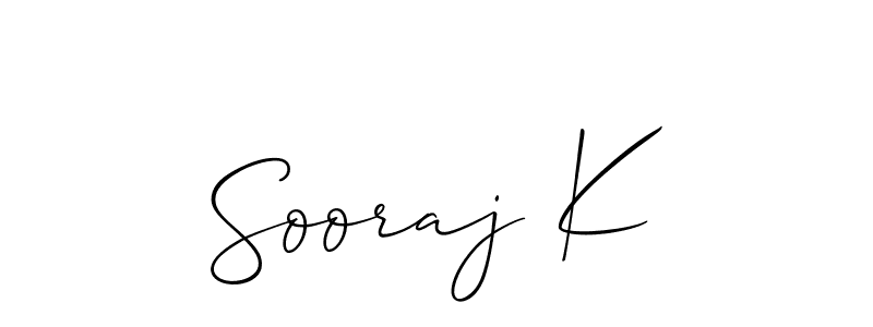 Sooraj K stylish signature style. Best Handwritten Sign (Allison_Script) for my name. Handwritten Signature Collection Ideas for my name Sooraj K. Sooraj K signature style 2 images and pictures png