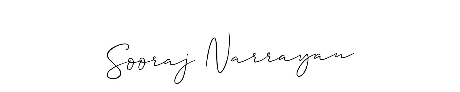 Sooraj Narrayan stylish signature style. Best Handwritten Sign (Allison_Script) for my name. Handwritten Signature Collection Ideas for my name Sooraj Narrayan. Sooraj Narrayan signature style 2 images and pictures png