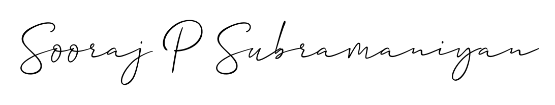 A dynamic signature style for Sooraj P Subramaniyan using Allison_Script script. Designed to look authentic, handwritten, and professional. Sooraj P Subramaniyan signature style 2 images and pictures png