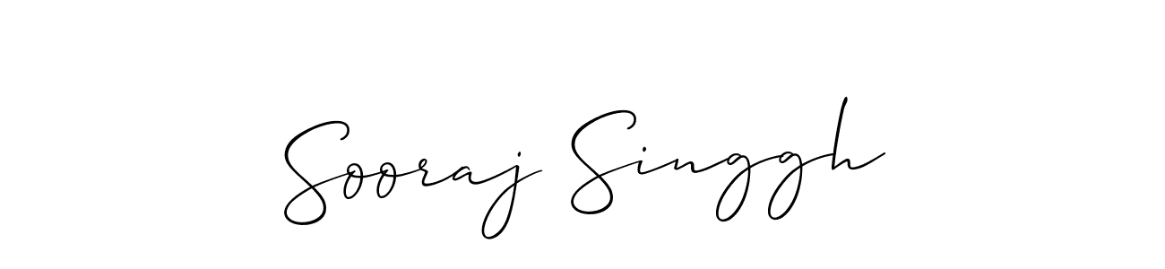 Also we have Sooraj Singgh name is the best signature style. Create professional handwritten signature collection using Allison_Script autograph style. Sooraj Singgh signature style 2 images and pictures png