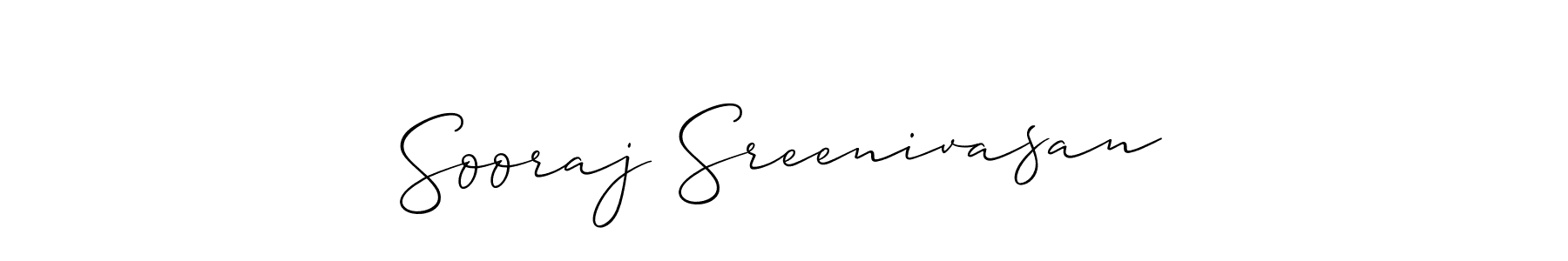 It looks lik you need a new signature style for name Sooraj Sreenivasan. Design unique handwritten (Allison_Script) signature with our free signature maker in just a few clicks. Sooraj Sreenivasan signature style 2 images and pictures png