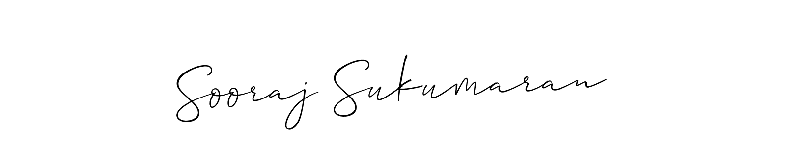 Create a beautiful signature design for name Sooraj Sukumaran. With this signature (Allison_Script) fonts, you can make a handwritten signature for free. Sooraj Sukumaran signature style 2 images and pictures png