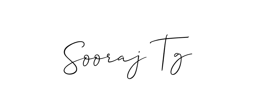 Design your own signature with our free online signature maker. With this signature software, you can create a handwritten (Allison_Script) signature for name Sooraj Tg. Sooraj Tg signature style 2 images and pictures png