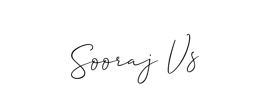 Allison_Script is a professional signature style that is perfect for those who want to add a touch of class to their signature. It is also a great choice for those who want to make their signature more unique. Get Sooraj Vs name to fancy signature for free. Sooraj Vs signature style 2 images and pictures png
