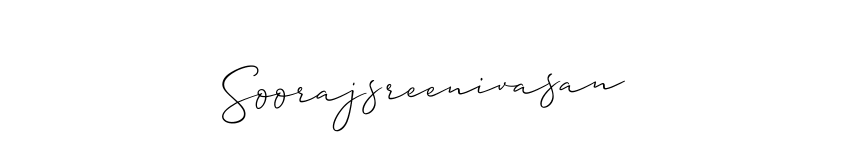 Create a beautiful signature design for name Soorajsreenivasan. With this signature (Allison_Script) fonts, you can make a handwritten signature for free. Soorajsreenivasan signature style 2 images and pictures png