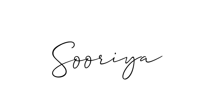 Design your own signature with our free online signature maker. With this signature software, you can create a handwritten (Allison_Script) signature for name Sooriya. Sooriya signature style 2 images and pictures png