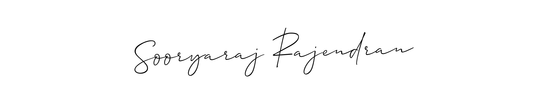 Create a beautiful signature design for name Sooryaraj Rajendran. With this signature (Allison_Script) fonts, you can make a handwritten signature for free. Sooryaraj Rajendran signature style 2 images and pictures png