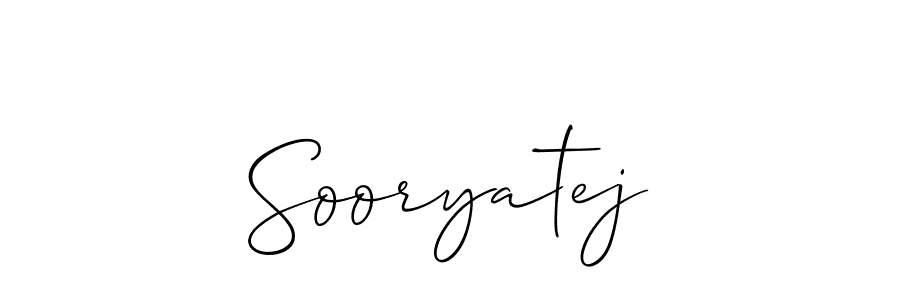 It looks lik you need a new signature style for name Sooryatej. Design unique handwritten (Allison_Script) signature with our free signature maker in just a few clicks. Sooryatej signature style 2 images and pictures png