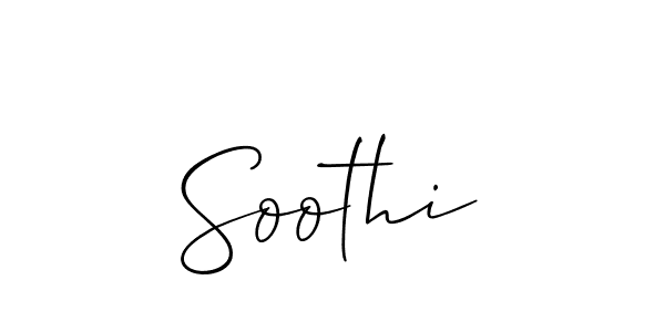 Use a signature maker to create a handwritten signature online. With this signature software, you can design (Allison_Script) your own signature for name Soothi. Soothi signature style 2 images and pictures png