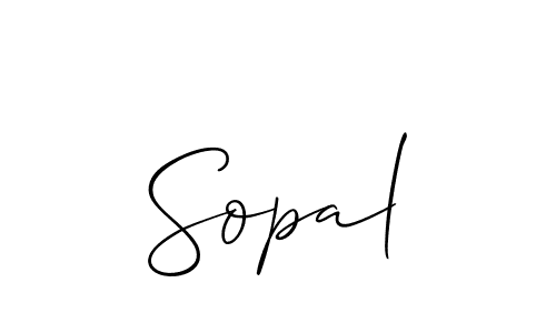 Create a beautiful signature design for name Sopal. With this signature (Allison_Script) fonts, you can make a handwritten signature for free. Sopal signature style 2 images and pictures png