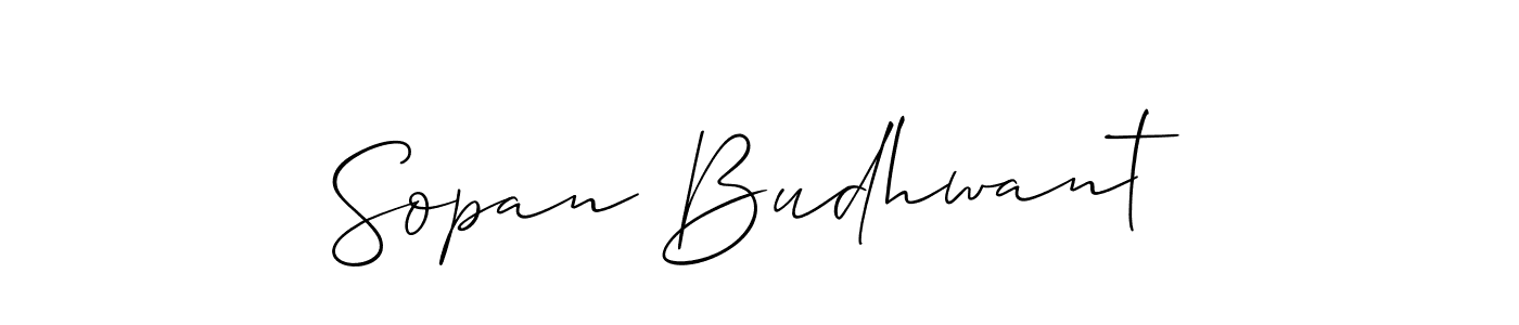 Create a beautiful signature design for name Sopan Budhwant. With this signature (Allison_Script) fonts, you can make a handwritten signature for free. Sopan Budhwant signature style 2 images and pictures png