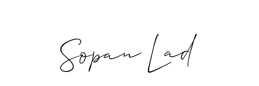 Sopan Lad stylish signature style. Best Handwritten Sign (Allison_Script) for my name. Handwritten Signature Collection Ideas for my name Sopan Lad. Sopan Lad signature style 2 images and pictures png