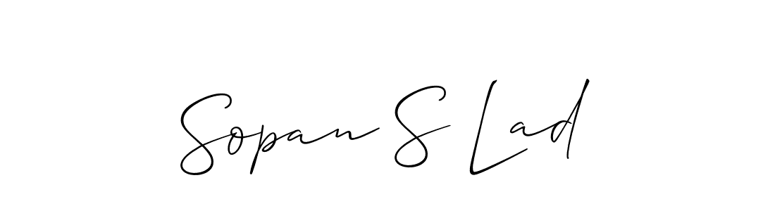 Make a beautiful signature design for name Sopan S Lad. With this signature (Allison_Script) style, you can create a handwritten signature for free. Sopan S Lad signature style 2 images and pictures png