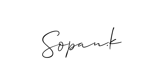 Make a beautiful signature design for name Sopan.k. Use this online signature maker to create a handwritten signature for free. Sopan.k signature style 2 images and pictures png