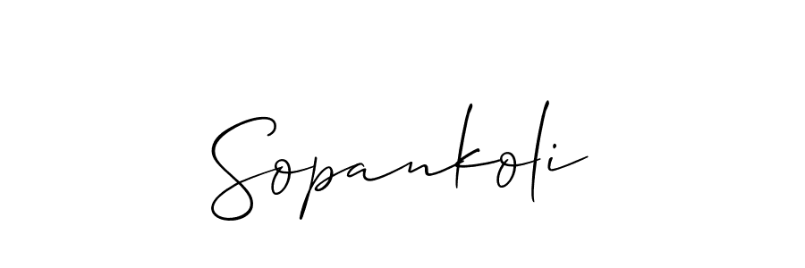 Make a short Sopankoli signature style. Manage your documents anywhere anytime using Allison_Script. Create and add eSignatures, submit forms, share and send files easily. Sopankoli signature style 2 images and pictures png