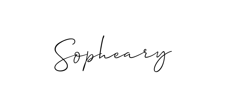 Create a beautiful signature design for name Sopheary. With this signature (Allison_Script) fonts, you can make a handwritten signature for free. Sopheary signature style 2 images and pictures png