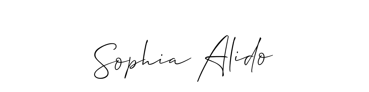 Make a beautiful signature design for name Sophia Alido. With this signature (Allison_Script) style, you can create a handwritten signature for free. Sophia Alido signature style 2 images and pictures png