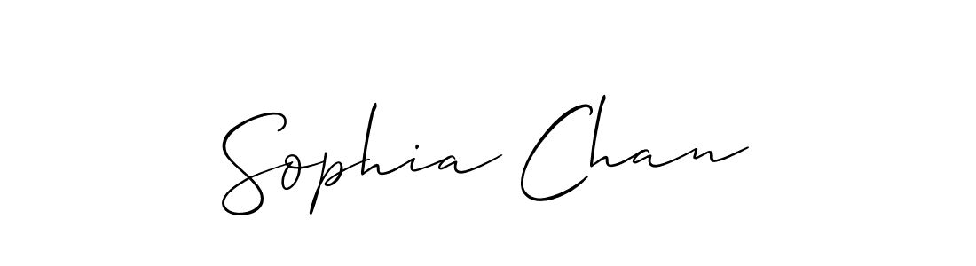 The best way (Allison_Script) to make a short signature is to pick only two or three words in your name. The name Sophia Chan include a total of six letters. For converting this name. Sophia Chan signature style 2 images and pictures png