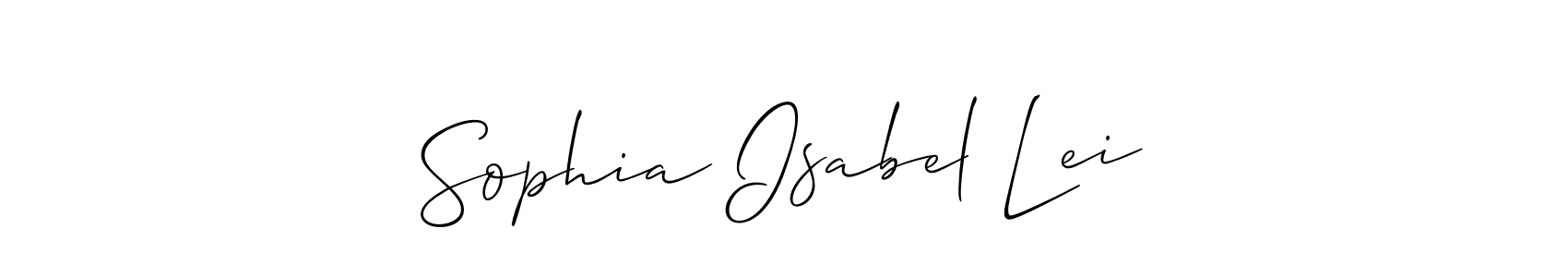 How to Draw Sophia Isabel Lei signature style? Allison_Script is a latest design signature styles for name Sophia Isabel Lei. Sophia Isabel Lei signature style 2 images and pictures png