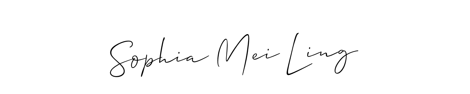 Use a signature maker to create a handwritten signature online. With this signature software, you can design (Allison_Script) your own signature for name Sophia Mei Ling. Sophia Mei Ling signature style 2 images and pictures png