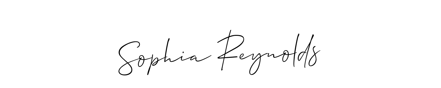How to make Sophia Reynolds name signature. Use Allison_Script style for creating short signs online. This is the latest handwritten sign. Sophia Reynolds signature style 2 images and pictures png