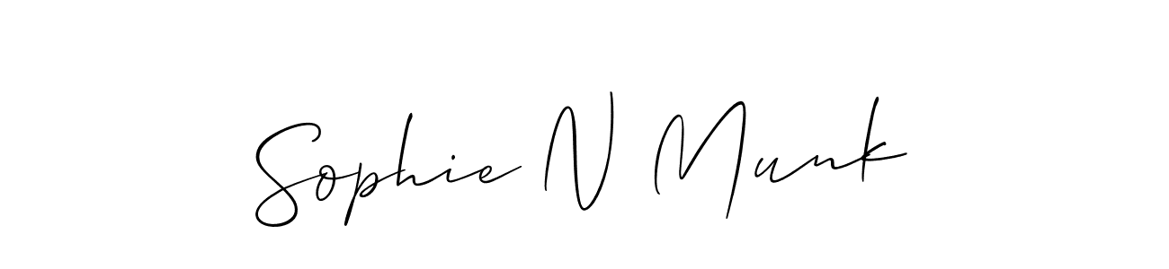 Use a signature maker to create a handwritten signature online. With this signature software, you can design (Allison_Script) your own signature for name Sophie N Munk. Sophie N Munk signature style 2 images and pictures png