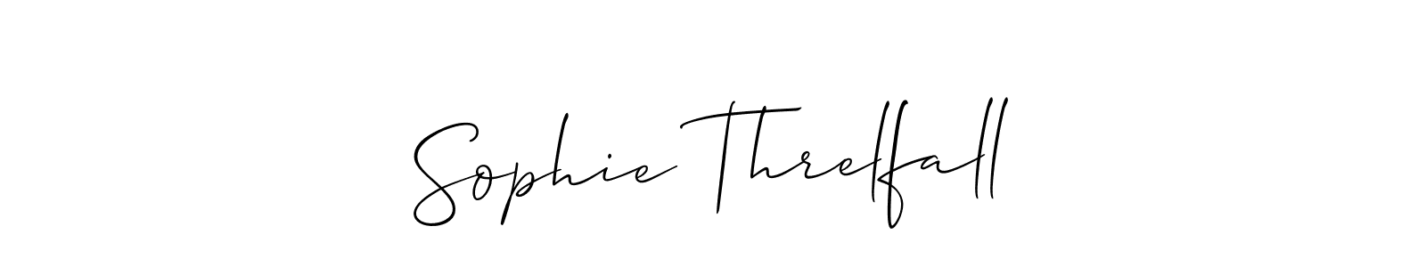 It looks lik you need a new signature style for name Sophie Threlfall. Design unique handwritten (Allison_Script) signature with our free signature maker in just a few clicks. Sophie Threlfall signature style 2 images and pictures png
