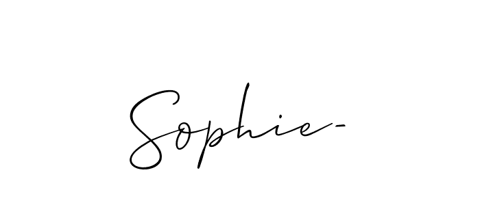 How to make Sophie- signature? Allison_Script is a professional autograph style. Create handwritten signature for Sophie- name. Sophie- signature style 2 images and pictures png