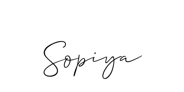 You should practise on your own different ways (Allison_Script) to write your name (Sopiya) in signature. don't let someone else do it for you. Sopiya signature style 2 images and pictures png