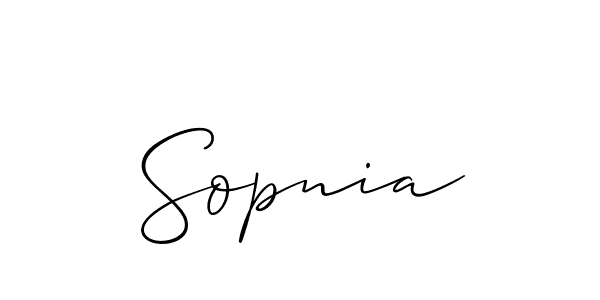 It looks lik you need a new signature style for name Sopnia. Design unique handwritten (Allison_Script) signature with our free signature maker in just a few clicks. Sopnia signature style 2 images and pictures png