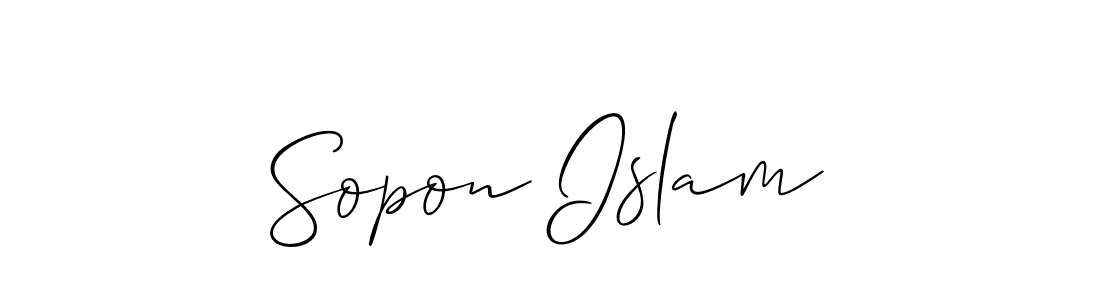 The best way (Allison_Script) to make a short signature is to pick only two or three words in your name. The name Sopon Islam include a total of six letters. For converting this name. Sopon Islam signature style 2 images and pictures png