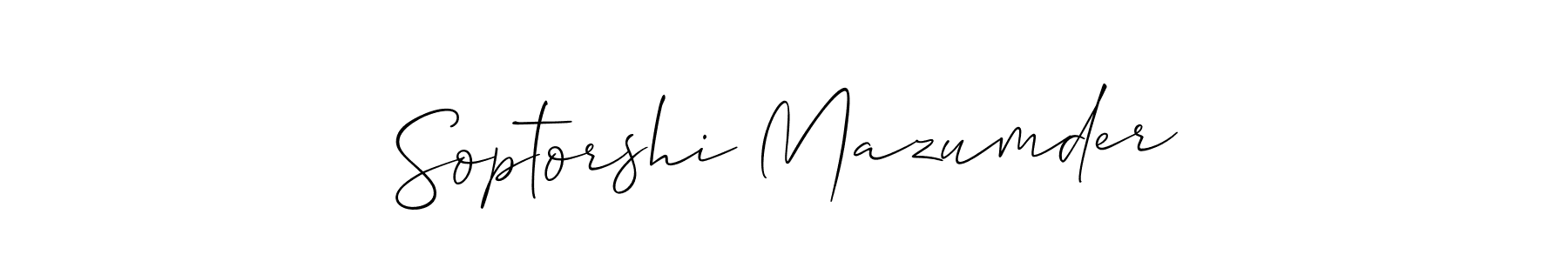 Use a signature maker to create a handwritten signature online. With this signature software, you can design (Allison_Script) your own signature for name Soptorshi Mazumder. Soptorshi Mazumder signature style 2 images and pictures png