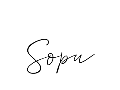 Design your own signature with our free online signature maker. With this signature software, you can create a handwritten (Allison_Script) signature for name Sopu. Sopu signature style 2 images and pictures png