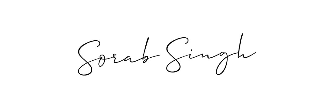 Make a beautiful signature design for name Sorab Singh. With this signature (Allison_Script) style, you can create a handwritten signature for free. Sorab Singh signature style 2 images and pictures png