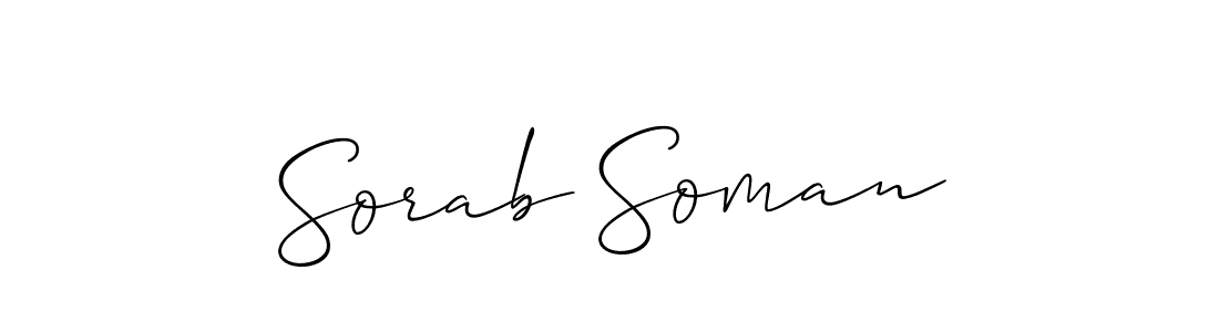 Design your own signature with our free online signature maker. With this signature software, you can create a handwritten (Allison_Script) signature for name Sorab Soman. Sorab Soman signature style 2 images and pictures png