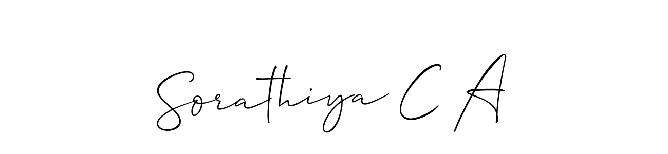 Also You can easily find your signature by using the search form. We will create Sorathiya C A name handwritten signature images for you free of cost using Allison_Script sign style. Sorathiya C A signature style 2 images and pictures png