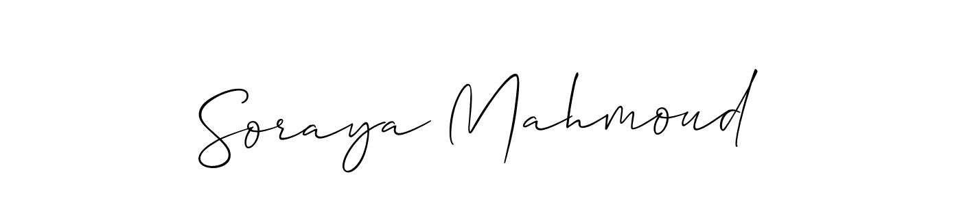 Use a signature maker to create a handwritten signature online. With this signature software, you can design (Allison_Script) your own signature for name Soraya Mahmoud. Soraya Mahmoud signature style 2 images and pictures png