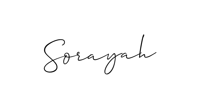 Sorayah stylish signature style. Best Handwritten Sign (Allison_Script) for my name. Handwritten Signature Collection Ideas for my name Sorayah. Sorayah signature style 2 images and pictures png