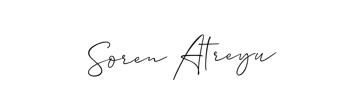How to Draw Soren Atreyu signature style? Allison_Script is a latest design signature styles for name Soren Atreyu. Soren Atreyu signature style 2 images and pictures png