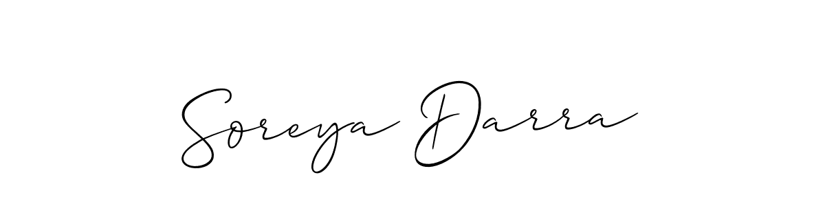 Use a signature maker to create a handwritten signature online. With this signature software, you can design (Allison_Script) your own signature for name Soreya Darra. Soreya Darra signature style 2 images and pictures png