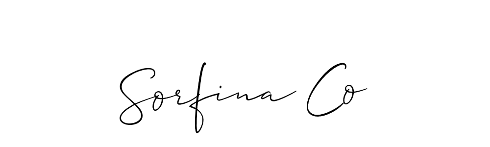 This is the best signature style for the Sorfina Co name. Also you like these signature font (Allison_Script). Mix name signature. Sorfina Co signature style 2 images and pictures png