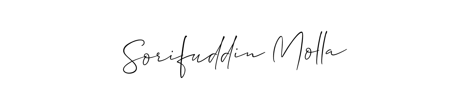 Use a signature maker to create a handwritten signature online. With this signature software, you can design (Allison_Script) your own signature for name Sorifuddin Molla. Sorifuddin Molla signature style 2 images and pictures png