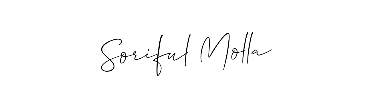 How to Draw Soriful Molla signature style? Allison_Script is a latest design signature styles for name Soriful Molla. Soriful Molla signature style 2 images and pictures png