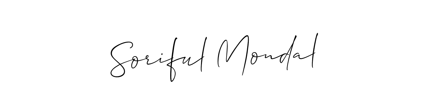 How to make Soriful Mondal signature? Allison_Script is a professional autograph style. Create handwritten signature for Soriful Mondal name. Soriful Mondal signature style 2 images and pictures png